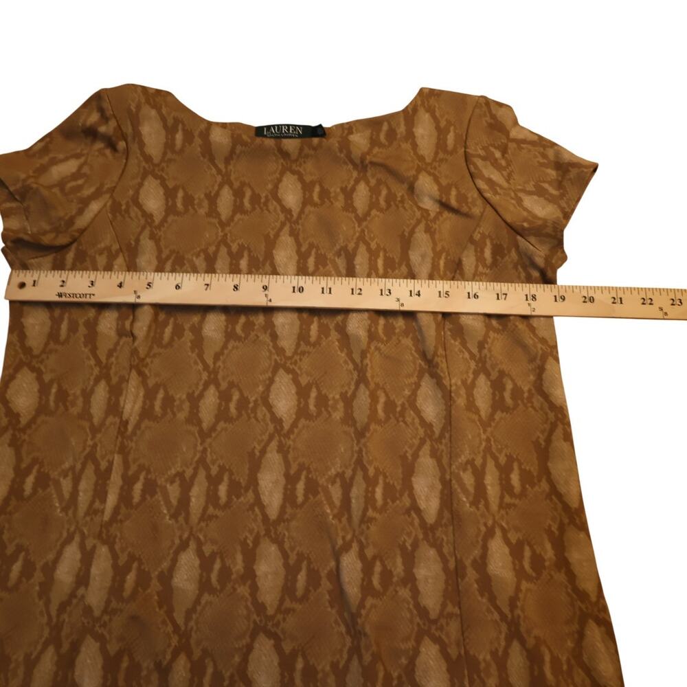 LAUREN Ralph Lauren Python Print Ponte Knit Sheath Dress XL Neutral - Picture 8 of 11